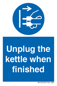 Unplug the kettle when finished